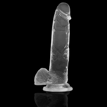 Dildo Trasparente Impermeabile con Base Ventilatoria Compatibile con Imbracature
